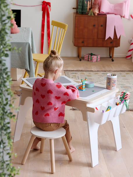 Table de dessin et briques de construction en bois FSC® blanc - vertbaudet enfant 