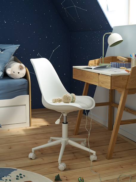 Kinderbureaustoel met wieltjes blauw+groen+rozen+wit - vertbaudet enfant 