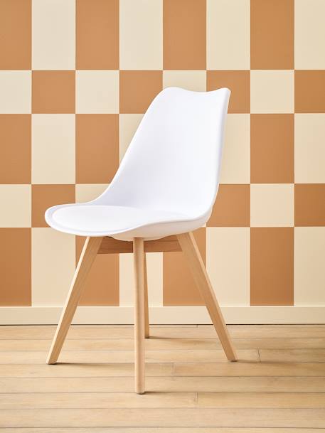 Chaise enfant primaire Scandinave blanc+rose+vert - vertbaudet enfant 