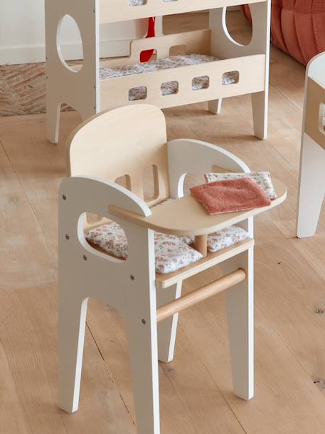 Chaise haute pour poupon en bois FSC® blanc - vertbaudet enfant 