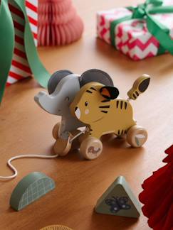 Jouet-Premier âge-Jouet à tirer animaux de la savane TANZANIE en bois FSC®