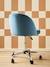 Chaise de bureau à roulettes enfant en velours bleu+rose poudré - vertbaudet enfant 