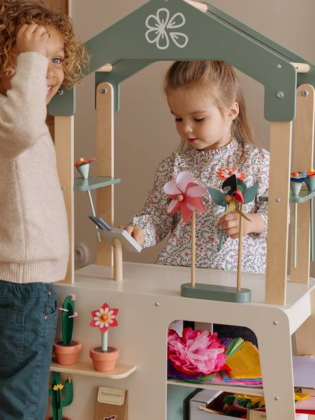 Atelier van FSC® houten bloemen groen - vertbaudet enfant 