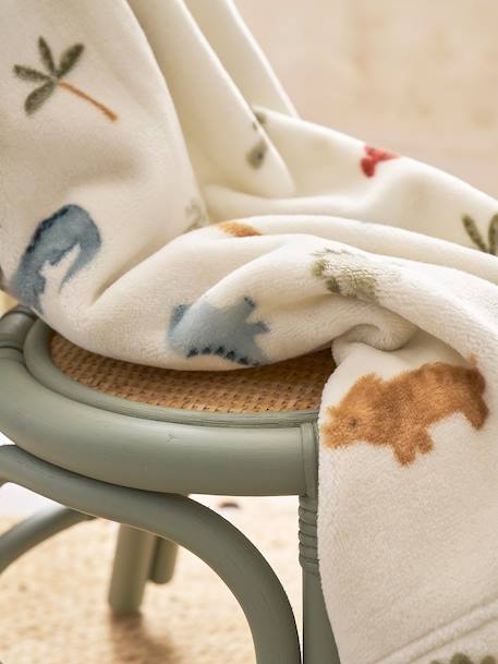 Bedrukte fleece deken. bruin, bedrukt+meerkleurig+rood, bedrukt+wit, bedrukt - vertbaudet enfant 
