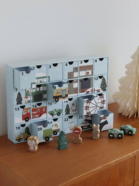 Calendrier de l'Avent avec jouets en bois FSC® bleu+bois+écru - vertbaudet enfant 