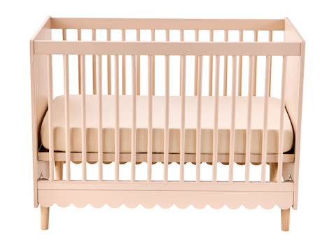Meegroeibed met details LIGNE FESTON ecru+rozen - vertbaudet enfant 