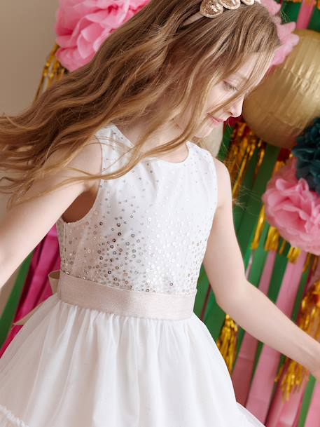 Fille-Robe-Robe fille noël à sequins et tulle