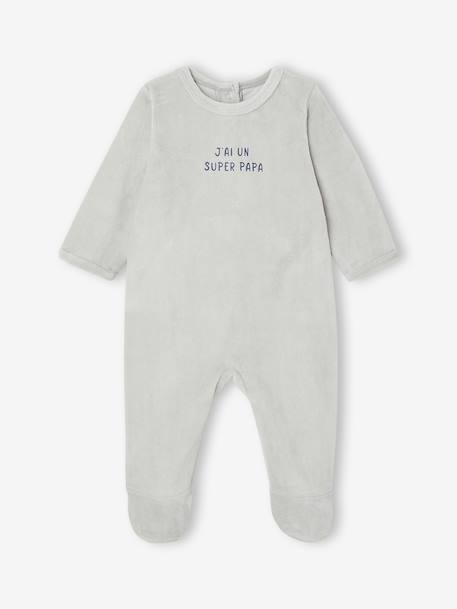 Coffret 2 pyjamas bébé garçon en velours bleu glacier - vertbaudet enfant 