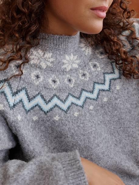 Pull mixte adulte noël capsule famille gris chiné - vertbaudet enfant 