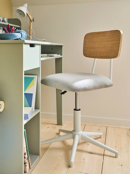 Chaise de bureau métal et bois LIGNE SCHOOL gris - vertbaudet enfant 