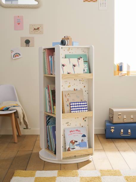 Draaiende opbergmeubilair boekenkast LIGNE TERRAZZO beige - vertbaudet enfant 