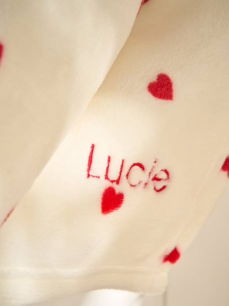 Plaid imprimé polaire personnalisable blanc imprimé+marron imprimé+rouge imprimé - vertbaudet enfant 