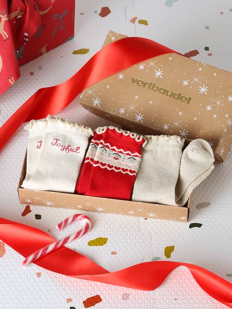 Fille-Coffret 3 paires de chaussettes Noël fille 