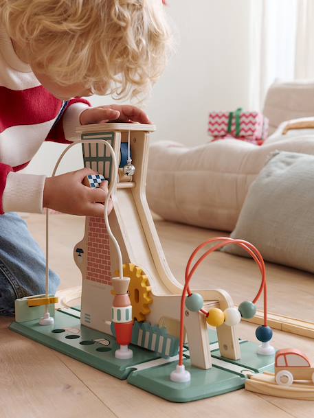 Tour avec rampe de lancement multi-activités en bois FSC® bois - vertbaudet enfant 