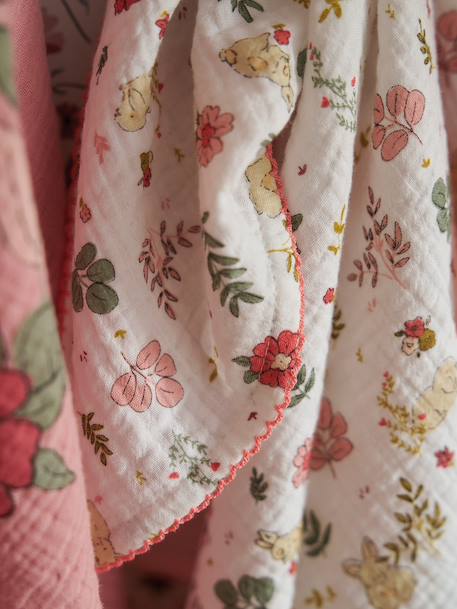 Set van 3 luiers in katoenen gaas LAPIN ENCHANTÉ veel roze - vertbaudet enfant 