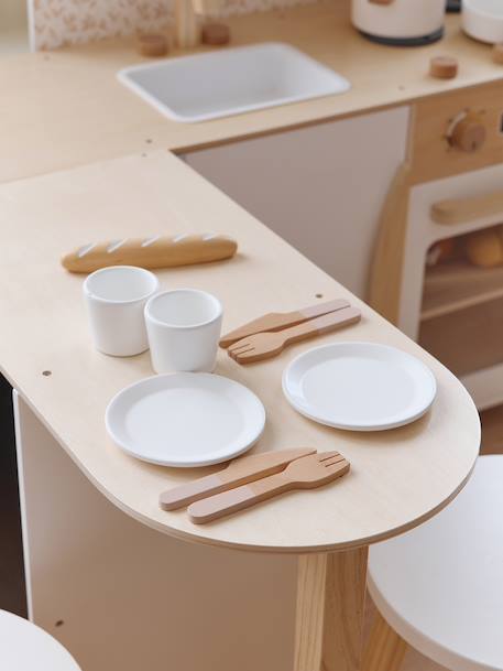 Hoekkeuken met benodigdheden / toebehoren van FSC®-hout wit - vertbaudet enfant 