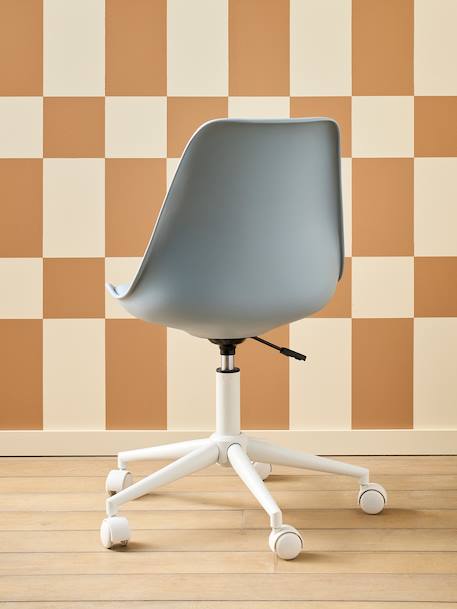 Chaise de bureau enfant à roulettes blanc+bleu+rose+vert - vertbaudet enfant 