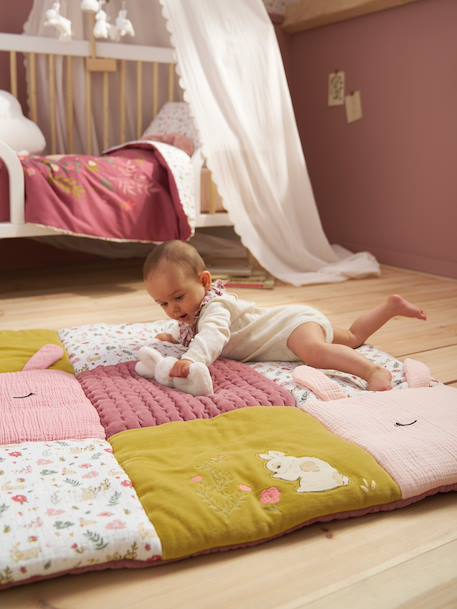 Vloertapijt / parkbodem patchwork LAPIN ENCHANTÉ oudroze - vertbaudet enfant 
