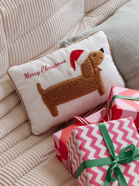 Coussin de Noël Teckel personnalisable écru - vertbaudet enfant 
