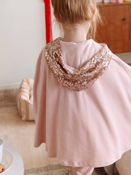 Set pyjama voor meisjes met cape en pailletten roze (poederkleur) - vertbaudet enfant 