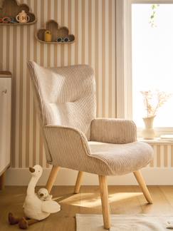 Chambre et rangement-Fauteuil d'allaitement fixe en velours côtelé