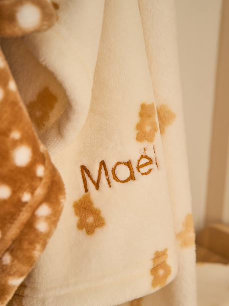 Plaid imprimé polaire personnalisable blanc imprimé+marron imprimé+rouge imprimé - vertbaudet enfant 