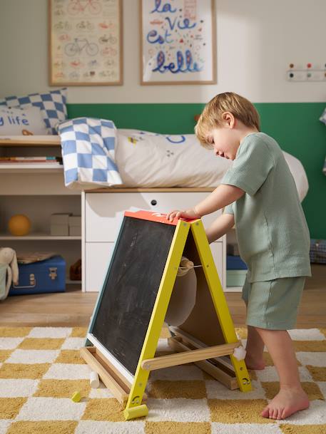 Petit tableau 3 en 1 pliable en bois FSC® jaune - vertbaudet enfant 