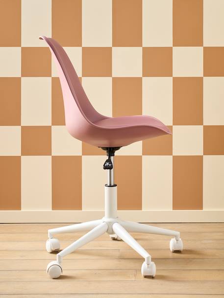 Kinderbureaustoel met wieltjes blauw+groen+rozen+wit - vertbaudet enfant 