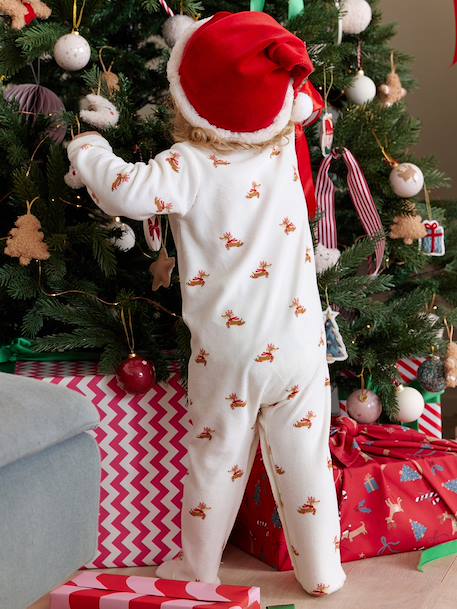 Ensemble bébé noël pyjama bonnet mixte capsule fratrie écru - vertbaudet enfant 