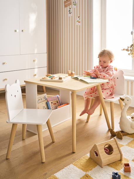 Set table et 2 chaises enfant ourson blanc - vertbaudet enfant 
