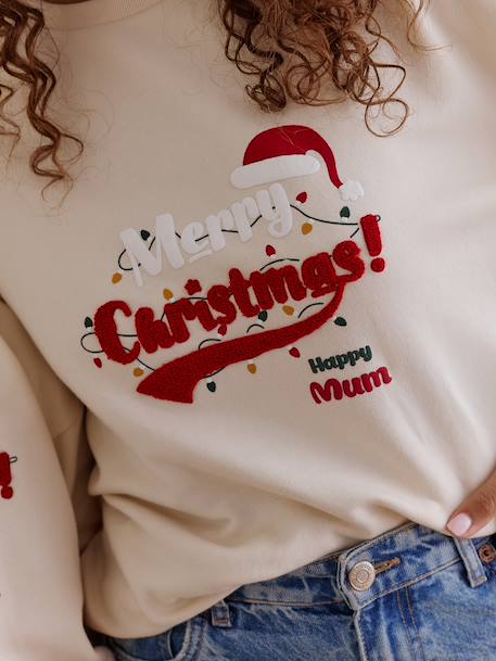 Sweat femme noël capsule famille vanille - vertbaudet enfant 