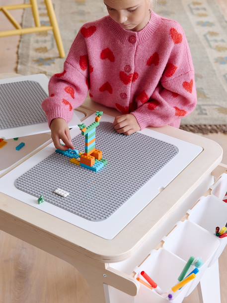 Table de dessin et briques de construction en bois FSC® blanc - vertbaudet enfant 