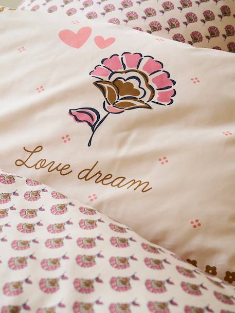 Parure housse de couette + taie d'oreiller ARIZONA DREAM, avec coton recyclé blanc imprimé - vertbaudet enfant 