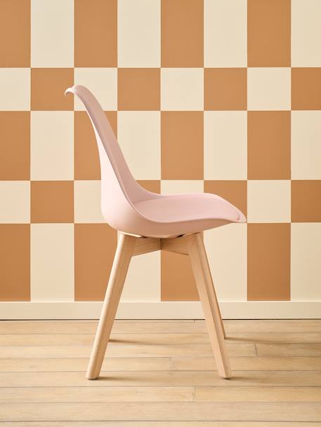 Chaise enfant primaire Scandinave blanc+rose+vert - vertbaudet enfant 