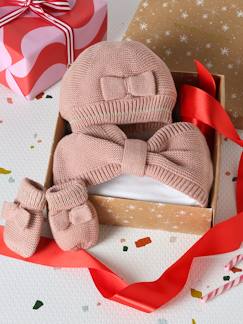 -Coffret noël bébé bonnet snood moufles 