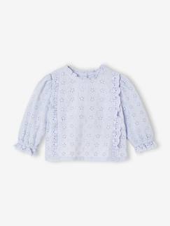 Baby-Meisjesblouse met ruches van Engels borduurwerk