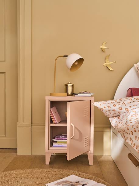 Table de chevet 1 porte en métal rose+vert - vertbaudet enfant 