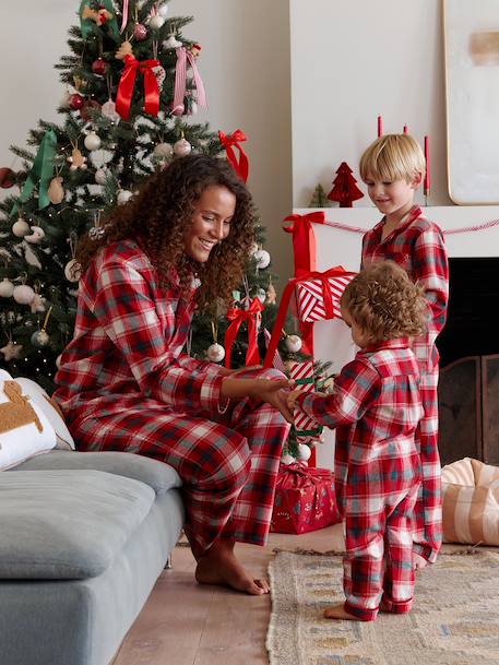 Pyjama mixte Noël flanelle capsule famille rouge - vertbaudet enfant 