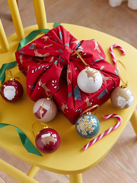 Set van 6 kerstballen in 3D rood - vertbaudet enfant 