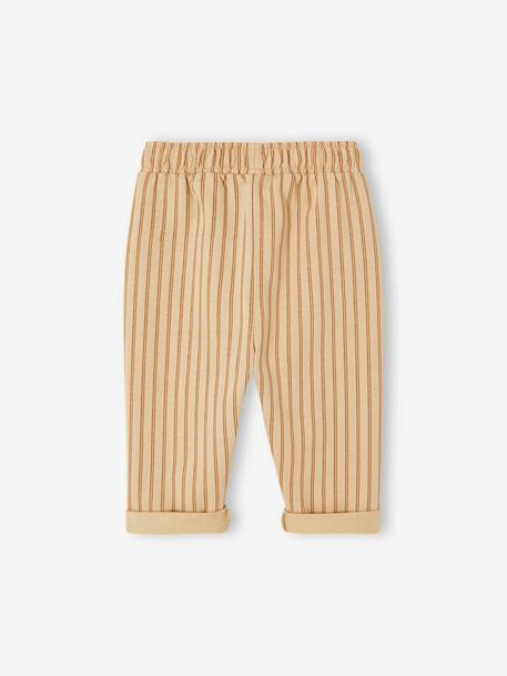 Pantalon bébé molleton imprimé cappuccino+vert émeraude+vert sauge - vertbaudet enfant 