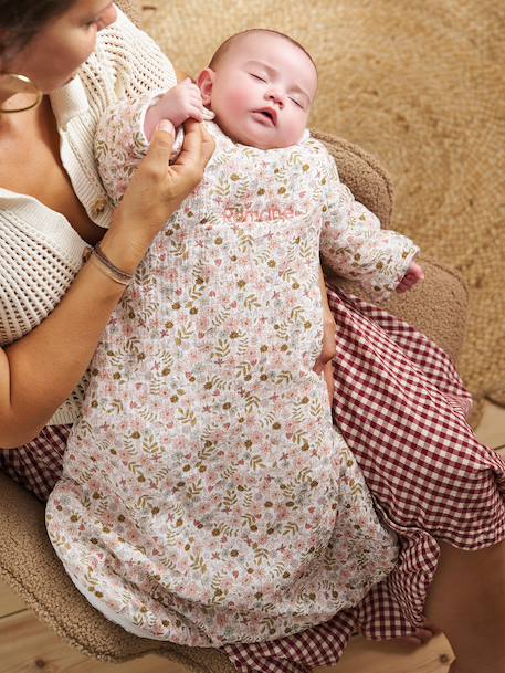 Gigoteuse manches amovibles personnalisable FLORA blanc imprimé - vertbaudet enfant 