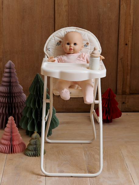 Chaise haute pour poupon RETRO FLOWER écru - vertbaudet enfant 
