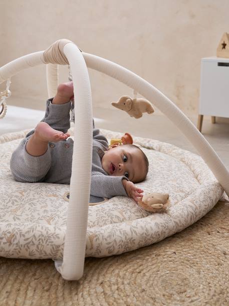 Tapis d'éveil avec arches et rebord beige+blanc+orange+rouge - vertbaudet enfant 