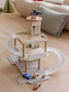 Jouet-Jeux d'imagination-Véhicules, garages, circuits et trains-Garage 3 niveaux avec ascenseur en bois FSC®