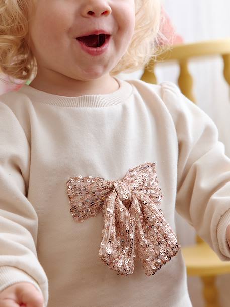 Ensemble bébé fille noël sweat short à sequins or - vertbaudet enfant 