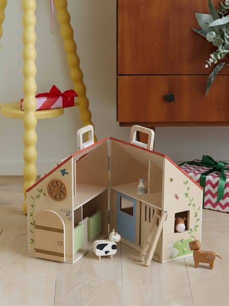 Boerderij met houten benodigdheden / toebehoren FSC®-hout rood - vertbaudet enfant 
