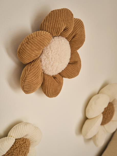 Set van 3 fluwelen bloemen beige - vertbaudet enfant 
