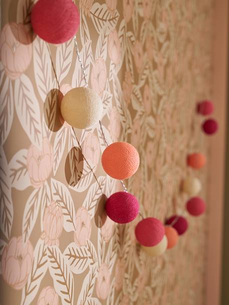 Guirlande boules lumineuse avec interrupteur framboise+rose+vert sauge - vertbaudet enfant 