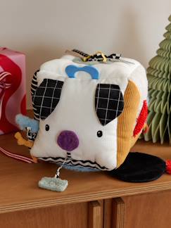 Jouet-Premier âge-Doudous, peluches et jouets en tissu-Grand cube d'activités en tissu EVEIL & SENSORIEL