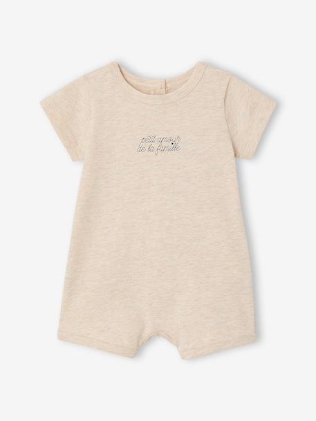 Coffret bébé 2 combishorts en coton bio beige chiné - vertbaudet enfant 